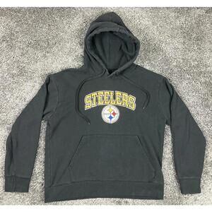Pittsburgh Steelers Pullover Mens Hoodie Black Embroidered Logo Size Large
